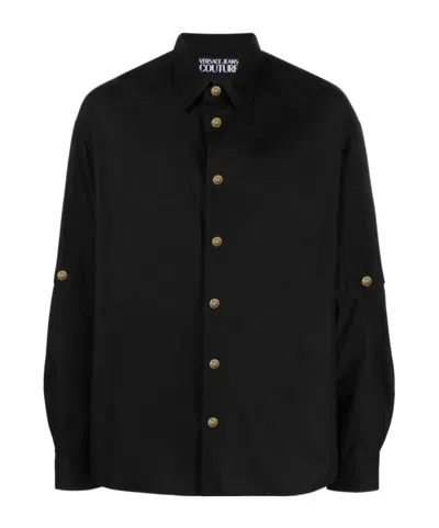 Versace Jeans Couture Long Sleeved Buttoned Shirt In Black