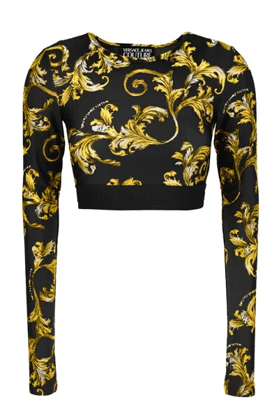 Versace Jeans Couture Long Sleeves Top In Black