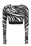 Versace Jeans Couture Zebra-print T-shirt In Black
