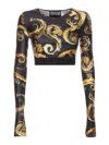 Versace Jeans Couture Knitwear 40 Crewneck Crop Elasticized In Negro