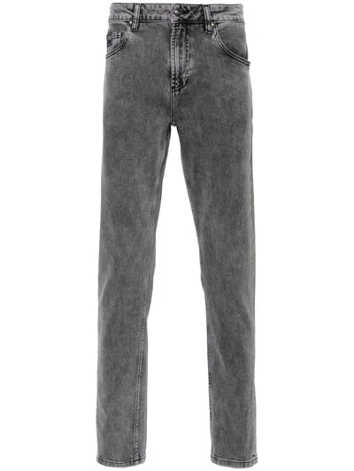Versace Jeans Couture Tief Sitzende Skinny-jeans In Schwarz