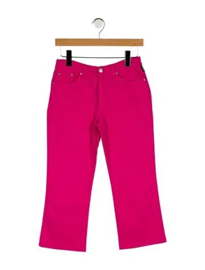 Pre-owned Versace Jeans Couture Low-rise Straight Leg Jeans In Pink