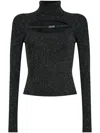 Versace Jeans Couture Lurex Jersey In Black