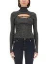 Versace Jeans Couture Lurex Jersey In Black