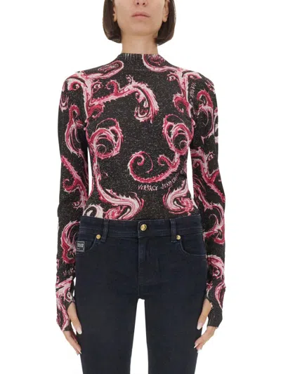 Versace Jeans Couture Lurex Knit Slim Fit T-shirt In Multi