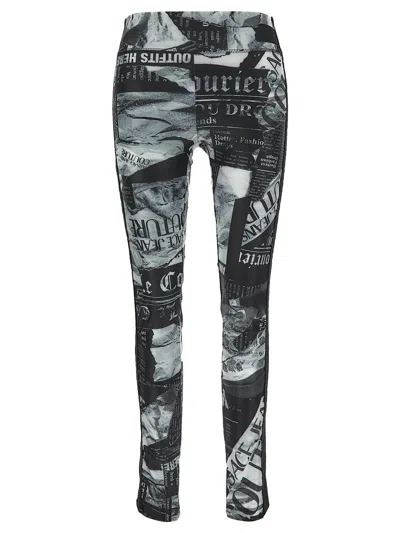 Versace Jeans Couture Magazine Leggings In Black
