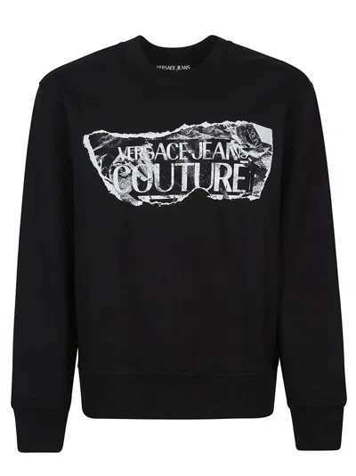 Versace Jeans Couture Magazine Logo Sweatshirt In Black