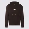 Versace Jeans Couture Cotton Hooded Sweatshirt With Logo Plaque In Black