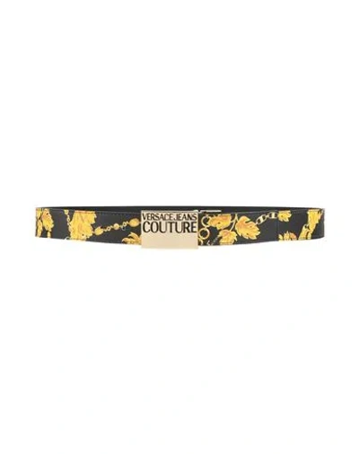 Versace Jeans Couture Man Belt Black Size 38 Leather