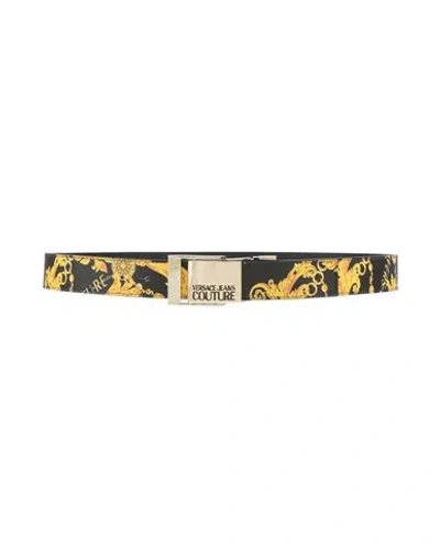 Versace Jeans Couture Man Belt Black Size 38 Leather In Brown