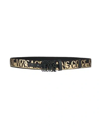 Versace Jeans Couture Man Belt Black Size 39.5 Cotton, Polyethylene, Polyester