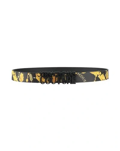 Versace Jeans Couture Man Belt Black Size 39.5 Leather In Multi