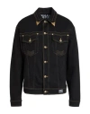 VERSACE JEANS COUTURE VERSACE JEANS COUTURE MAN DENIM OUTERWEAR BLACK SIZE 40 COTTON, ELASTANE
