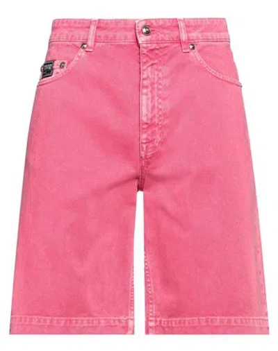 Versace Jeans Couture Man Denim Shorts Fuchsia Size 34 Cotton, Elastane In Pink