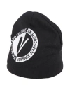 Versace Jeans Couture Black Embroidered Beanie In Black