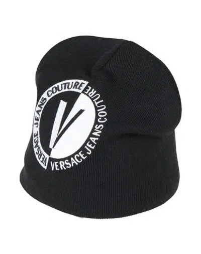 VERSACE JEANS COUTURE VERSACE JEANS COUTURE MAN HAT BLACK SIZE ONESIZE ACRYLIC, WOOL