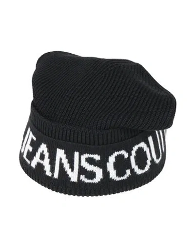 VERSACE JEANS COUTURE VERSACE JEANS COUTURE MAN HAT BLACK SIZE ONESIZE ACRYLIC, WOOL