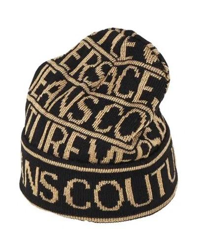 Versace Jeans Couture Man Hat Black Size Onesize Wool, Acrylic, Viscose, Polyamide, Metallic Fiber