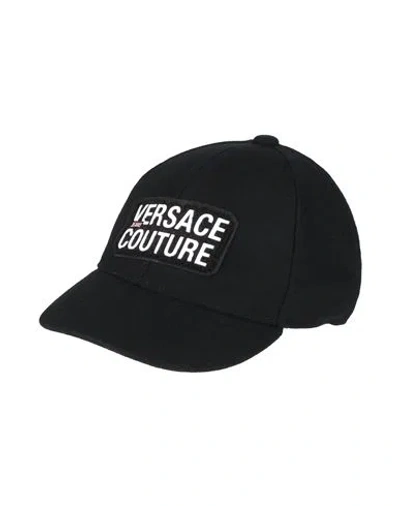Versace Jeans Couture Man Hat Black Size Onesize Wool, Polyester In Green