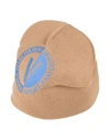 Versace Jeans Couture Man Hat Camel Size Onesize Acrylic, Wool In Neutral