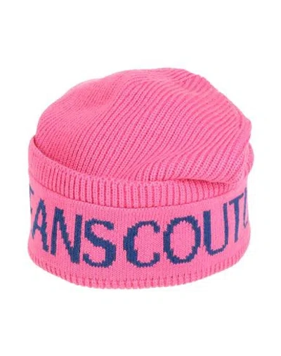Versace Jeans Couture Man Hat Fuchsia Size Onesize Acrylic, Wool In Pink