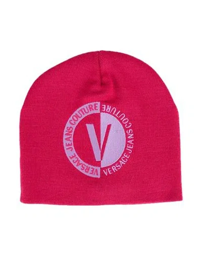 Versace Jeans Couture Man Hat Garnet Size Onesize Wool, Acrylic In Red