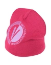 Versace Jeans Couture Man Hat Magenta Size Onesize Acrylic, Wool In Pink