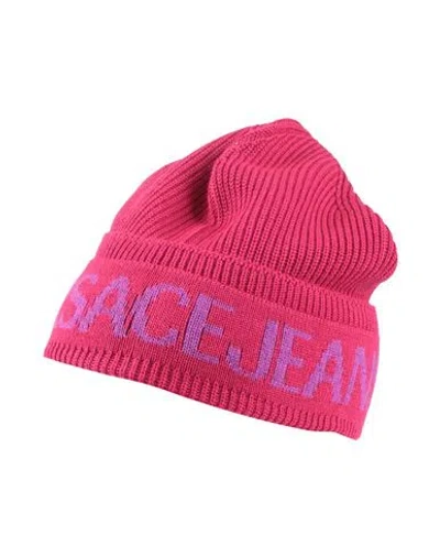 Versace Jeans Couture Man Hat Magenta Size Onesize Wool, Acrylic In Purple