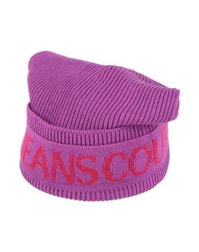 Versace Jeans Couture Man Hat Purple Size Onesize Acrylic, Wool