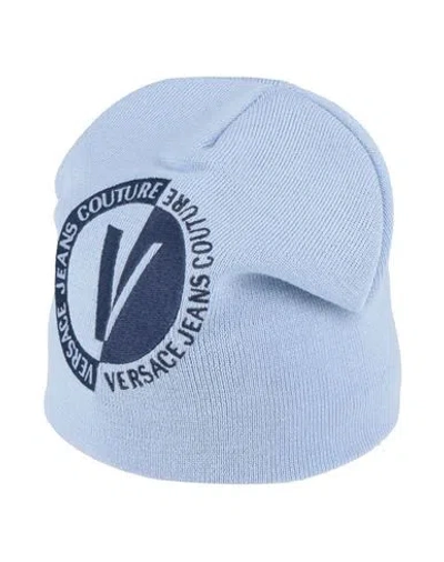 Versace Jeans Couture Man Hat Sky Blue Size Onesize Acrylic, Wool