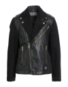 Versace Jeans Couture Leather Biker Jacket In Black