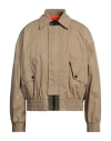 Versace Jeans Couture Man Jacket Sand Size 40 Cotton, Polyamide In Beige