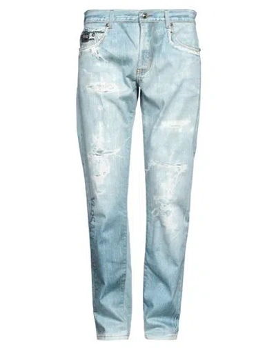 Versace Jeans Couture Man Pants Light Blue Size 34 Cotton, Elastane