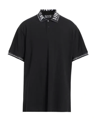 Versace Jeans Couture Man Polo Shirt Black Size Xl Cotton, Polyester, Elastane
