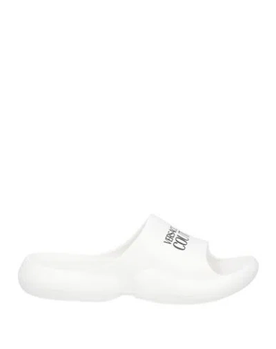 Versace Jeans Couture Man Sandals White Size 9 Rubber In White