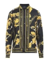 Versace Jeans Couture Baroque-pattern Long-sleeve Shirt In Black