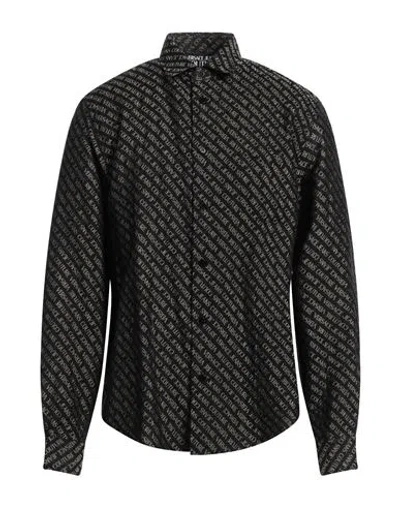 Versace Jeans Couture Man Shirt Black Size 42 Cotton, Viscose