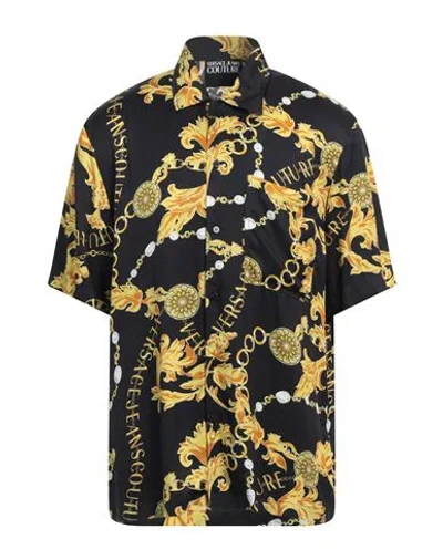 Versace Jeans Couture Man Shirt Black Size 44 Viscose