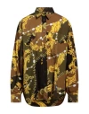 Versace Jeans Couture Man Shirt Camel Size 46 Cotton In Beige