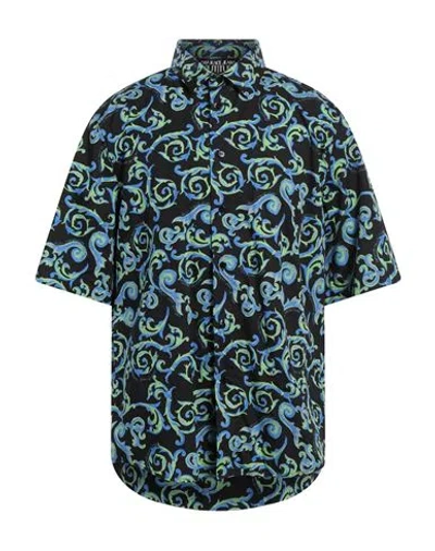 Versace Jeans Couture Man Shirt Green Size 40 Cotton