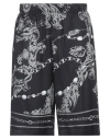 Versace Jeans Couture Barocco-print Drop-crotch Shorts In Black