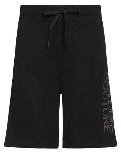 VERSACE JEANS COUTURE VERSACE JEANS COUTURE MAN SHORTS & BERMUDA SHORTS BLACK SIZE L COTTON, ELASTANE
