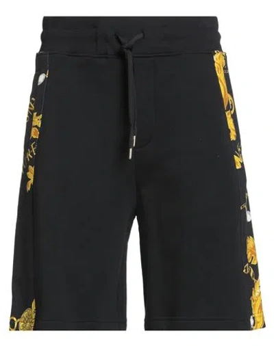 VERSACE JEANS COUTURE VERSACE JEANS COUTURE MAN SHORTS & BERMUDA SHORTS BLACK SIZE M COTTON, ELASTANE