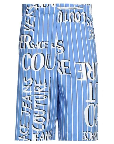 Versace Jeans Couture Man Shorts & Bermuda Shorts Light Blue Size 32 Cotton