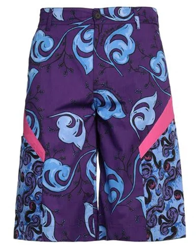 Versace Jeans Couture Man Shorts & Bermuda Shorts Purple Size 32 Cotton