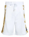 Versace Jeans Couture Man Shorts & Bermuda Shorts White Size L Cotton, Elastane