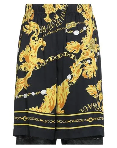 VERSACE JEANS COUTURE VERSACE JEANS COUTURE MAN SHORTS & BERMUDA SHORTS YELLOW SIZE 32 VISCOSE