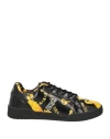 Versace Jeans Couture Man Sneakers Black Size 11 Leather, Rubber