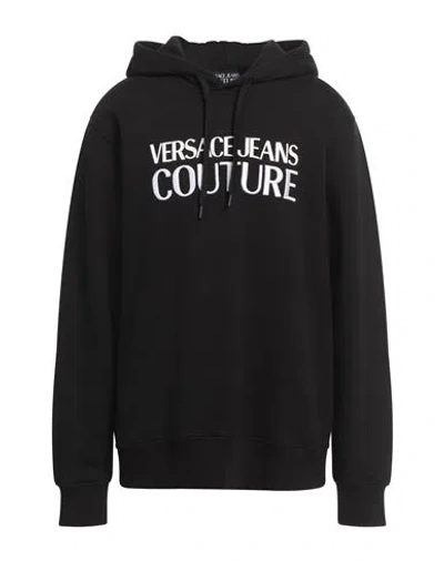 VERSACE JEANS COUTURE VERSACE JEANS COUTURE MAN SWEATSHIRT BLACK SIZE M COTTON, ELASTANE
