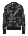 Versace Jeans Couture Man Sweatshirt Black Size S Cotton, Elastane In Black